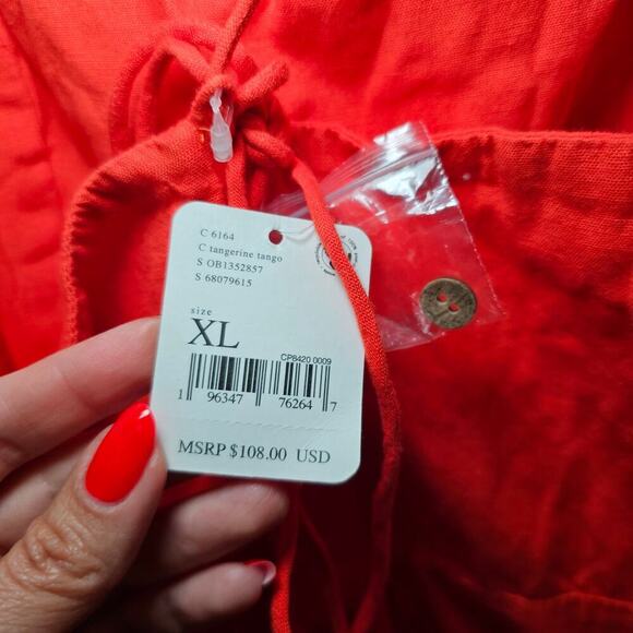 Free People Francesca Midi Orange Dress sz xl - Picture 5 of 7